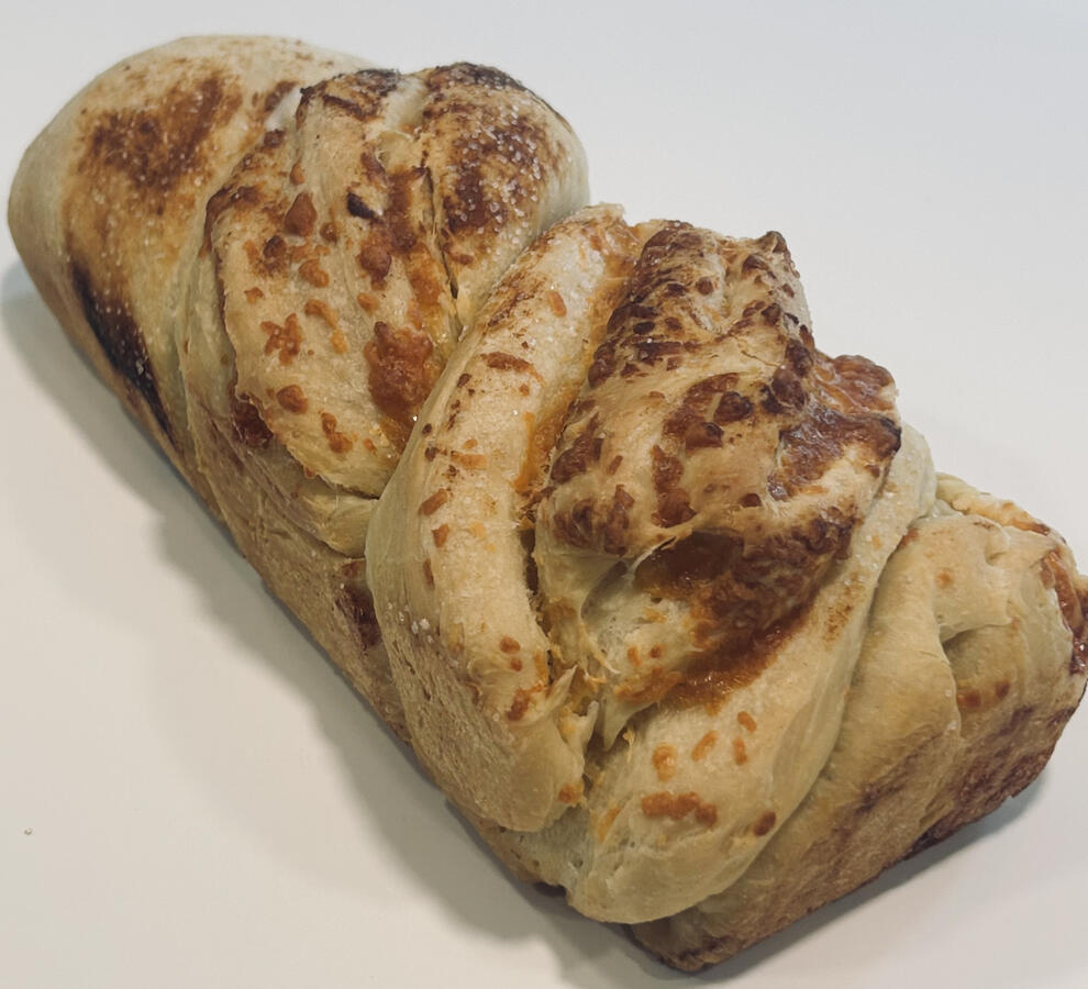 Cheesy Garlic Babka Loaf