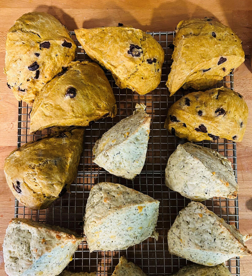 Pumpkin Chocolate Chip &amp; Italian Herb Scones