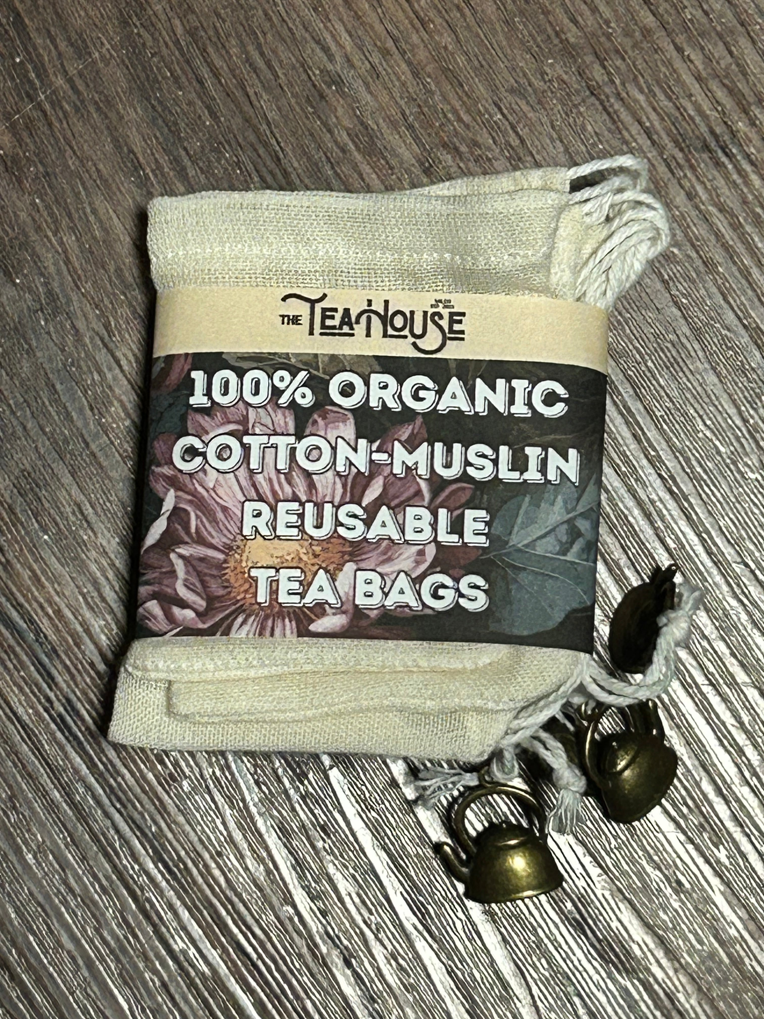 100% Organic Cotton-Muslin Reusable Tea Bags